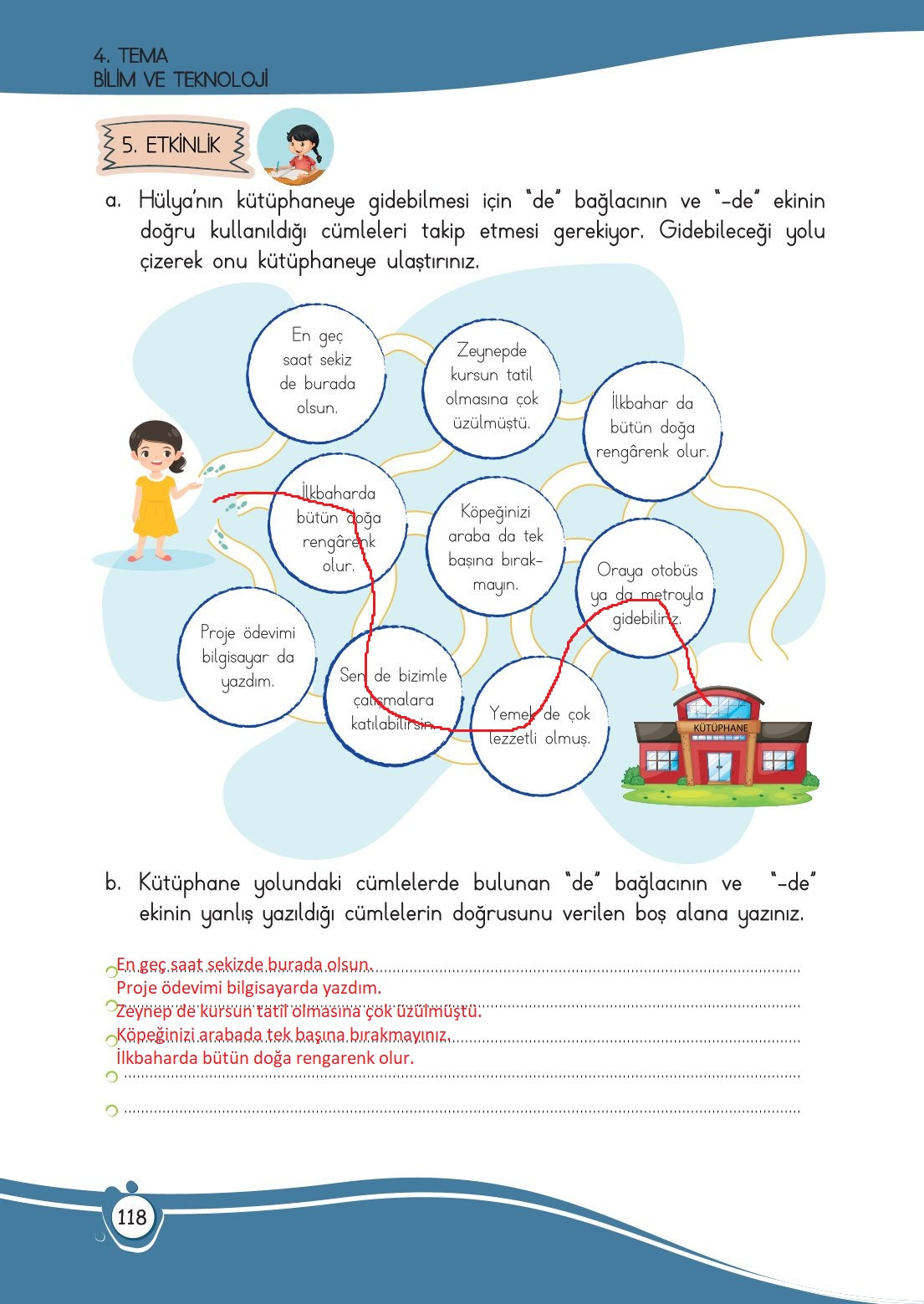 4. Sınıf Meb Yayınları Türkçe Ders Kitabı Sayfa 0118 Cevapları