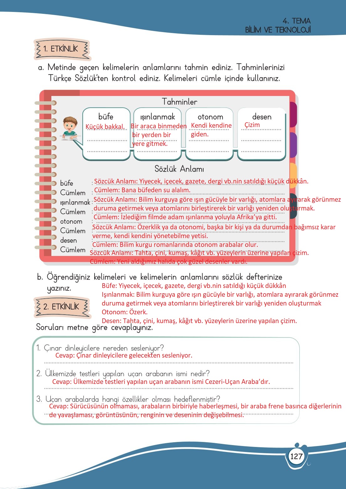 4. Sınıf Meb Yayınları Türkçe Ders Kitabı Sayfa 0127 Cevapları 4. Sınıf Meb Yayınları Türkçe Ders Kitabı Sayfa 0127 Cevapları