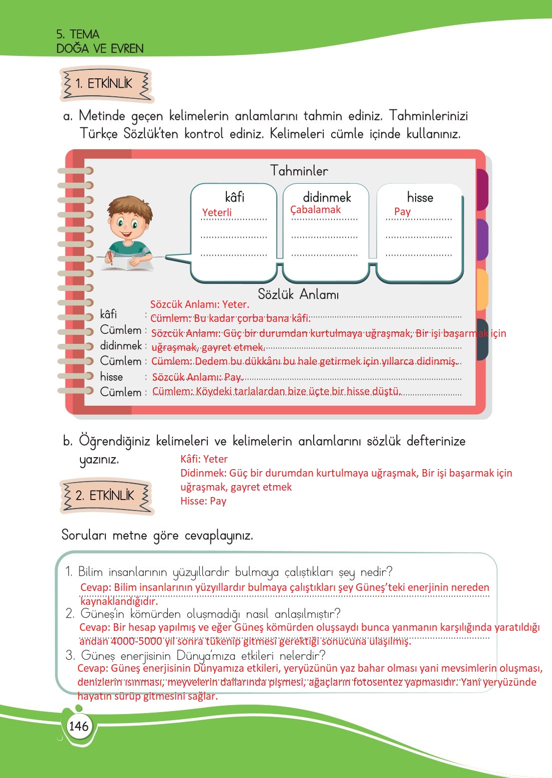 4. Sınıf Meb Yayınları Türkçe Ders Kitabı Sayfa 0146 Cevapları