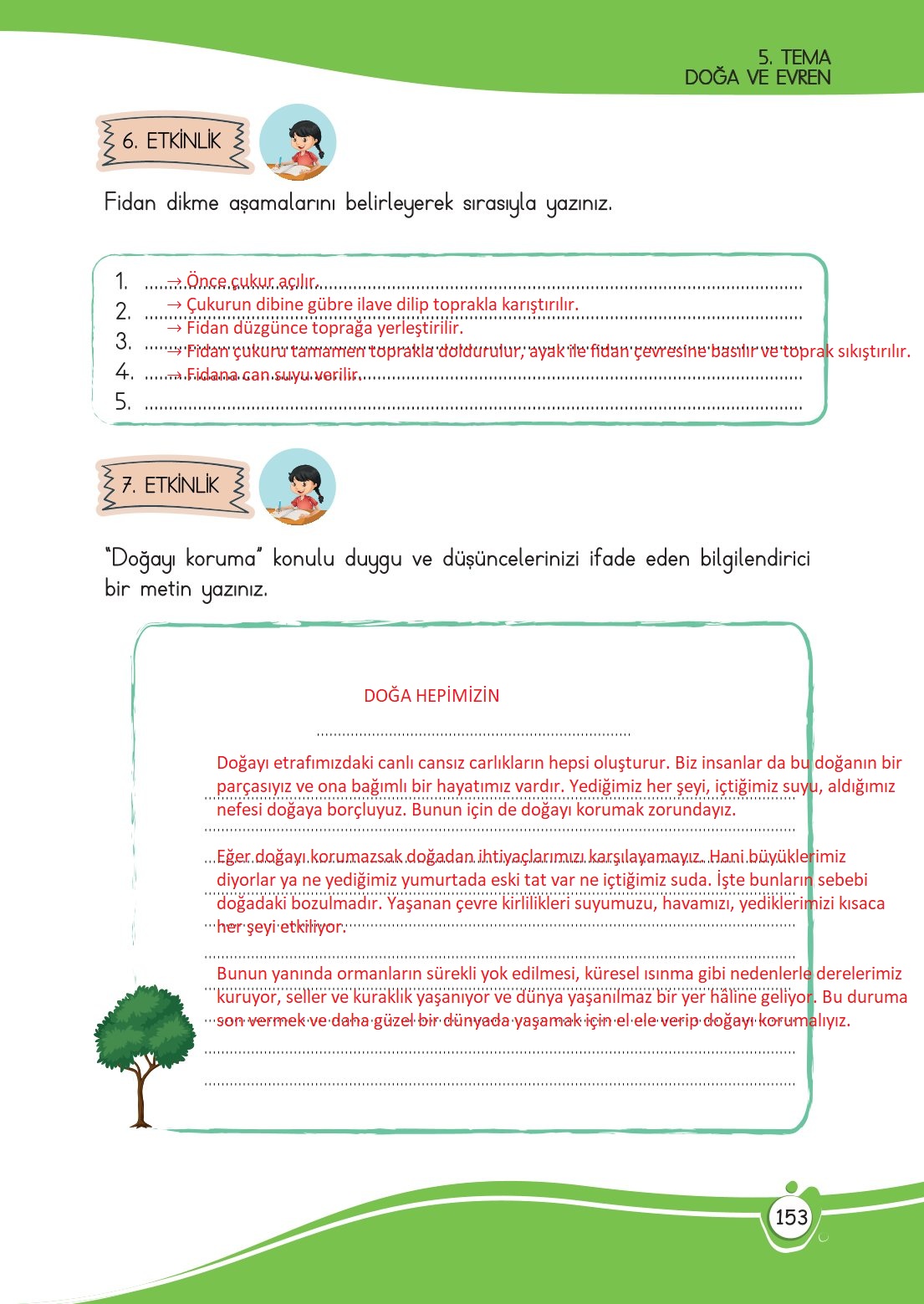 4. Sınıf Meb Yayınları Türkçe Ders Kitabı Sayfa 0153 Cevapları