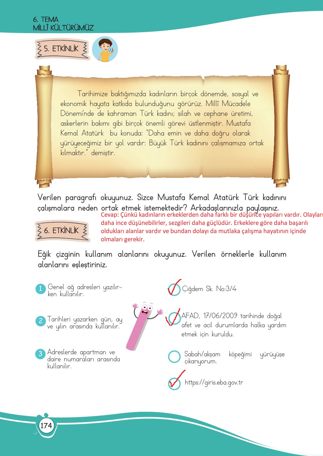 4. Sınıf Meb Yayınları Türkçe Ders Kitabı Sayfa 0174 Cevapları