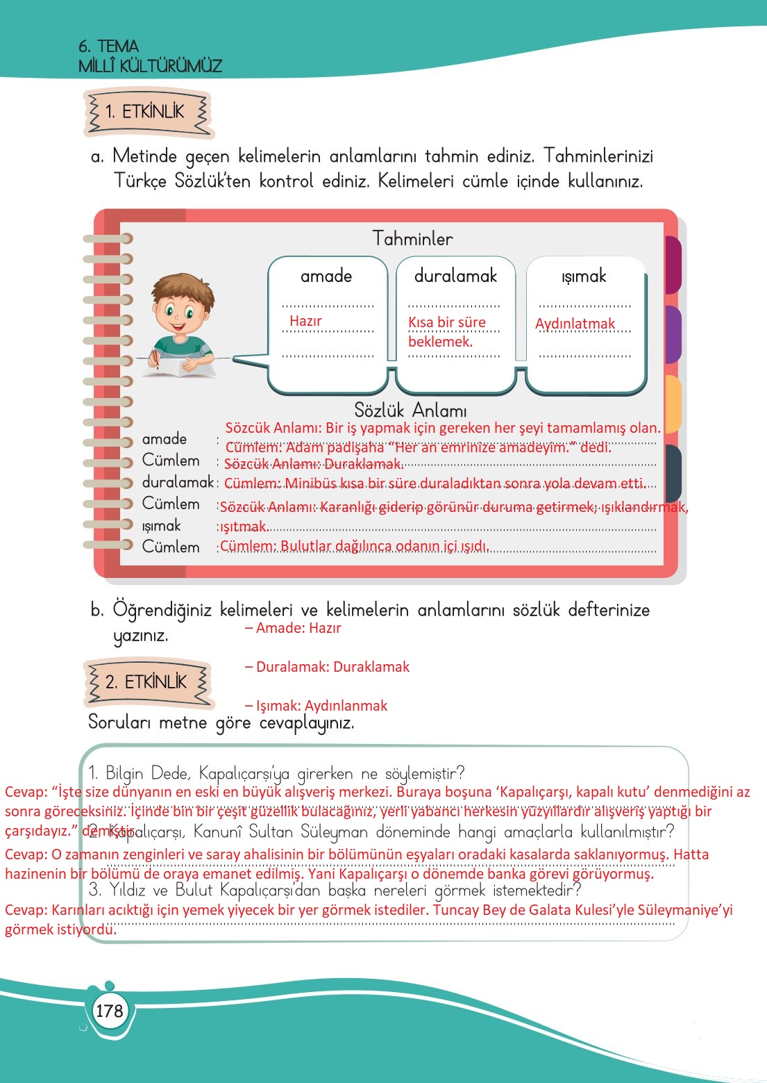 4. Sınıf Meb Yayınları Türkçe Ders Kitabı Sayfa 0178 Cevapları 4. Sınıf Meb Yayınları Türkçe Ders Kitabı Sayfa 0178 Cevapları