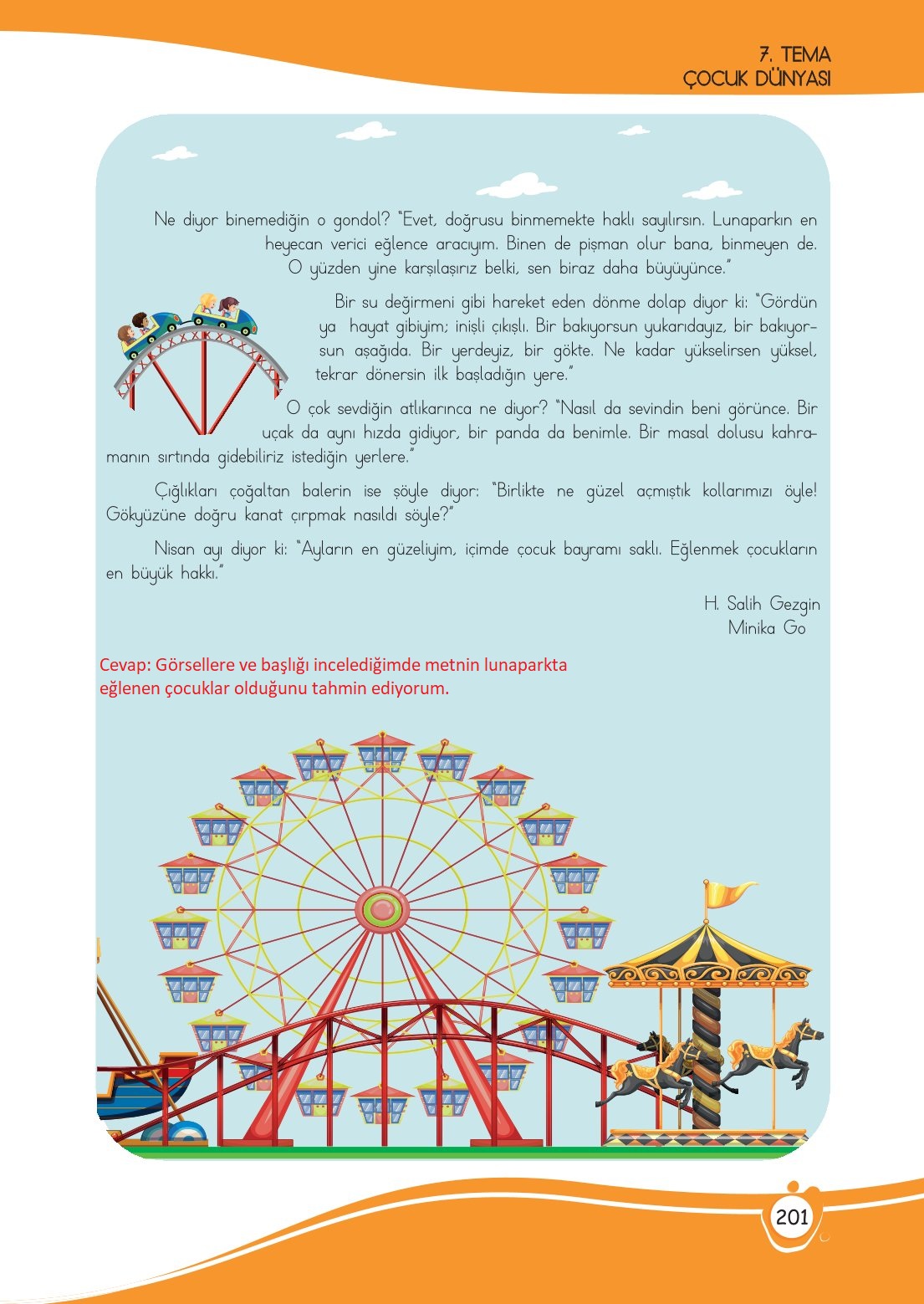 4. Sınıf Meb Yayınları Türkçe Ders Kitabı Sayfa 0201 Cevapları