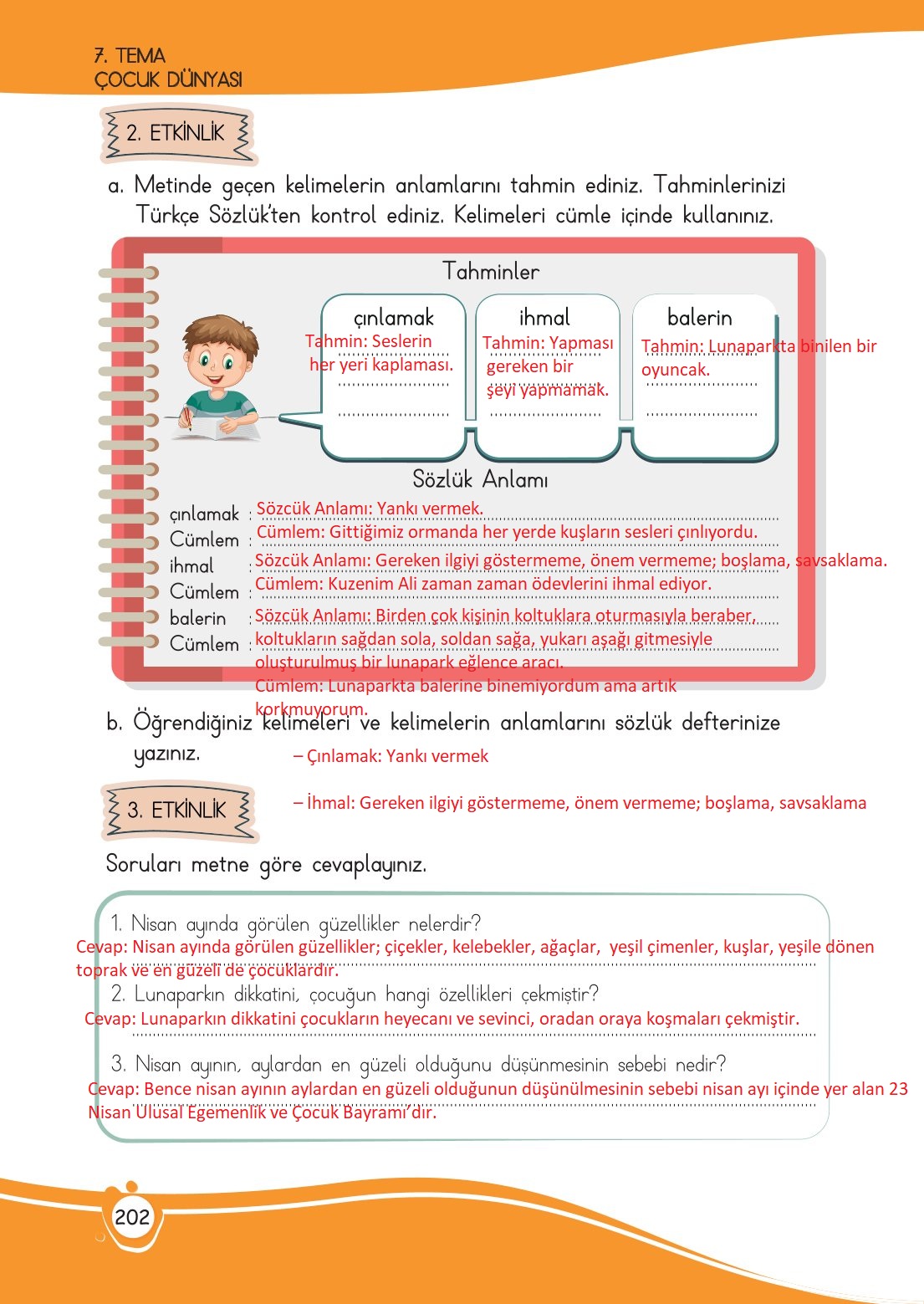 4. Sınıf Meb Yayınları Türkçe Ders Kitabı Sayfa 0202 Cevapları