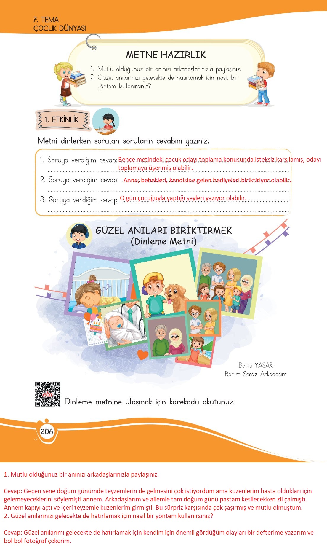 4. Sınıf Meb Yayınları Türkçe Ders Kitabı Sayfa 0206 Cevapları 4. Sınıf Meb Yayınları Türkçe Ders Kitabı Sayfa 0206 Cevapları