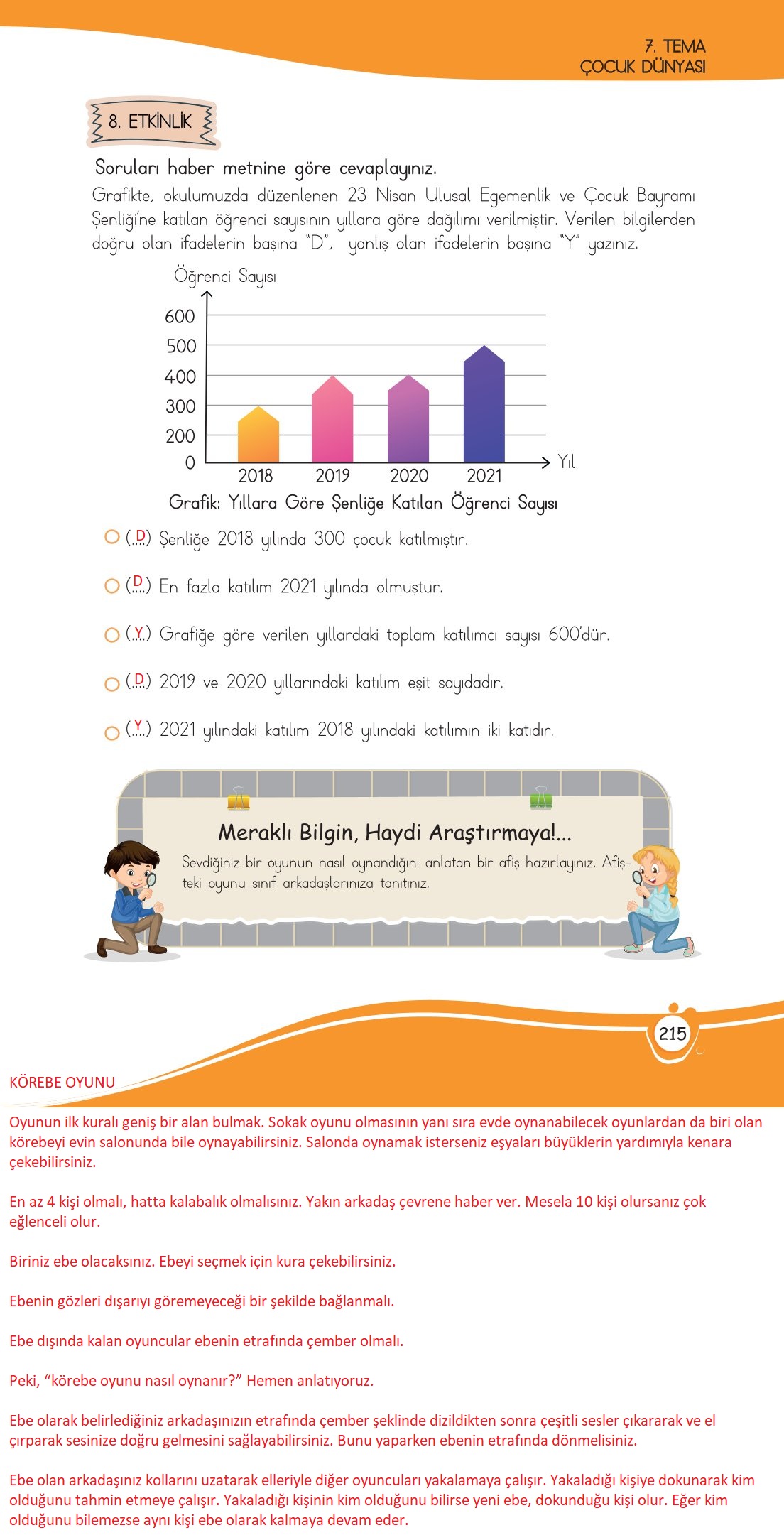 4. Sınıf Meb Yayınları Türkçe Ders Kitabı Sayfa 0215 Cevapları