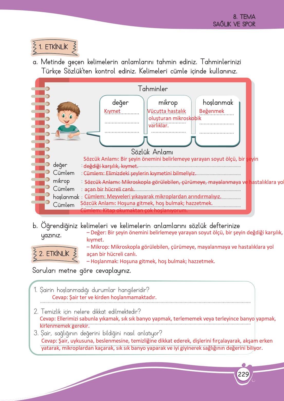 4. Sınıf Meb Yayınları Türkçe Ders Kitabı Sayfa 0229 Cevapları