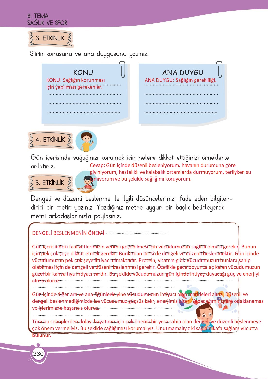 4. Sınıf Meb Yayınları Türkçe Ders Kitabı Sayfa 0230 Cevapları