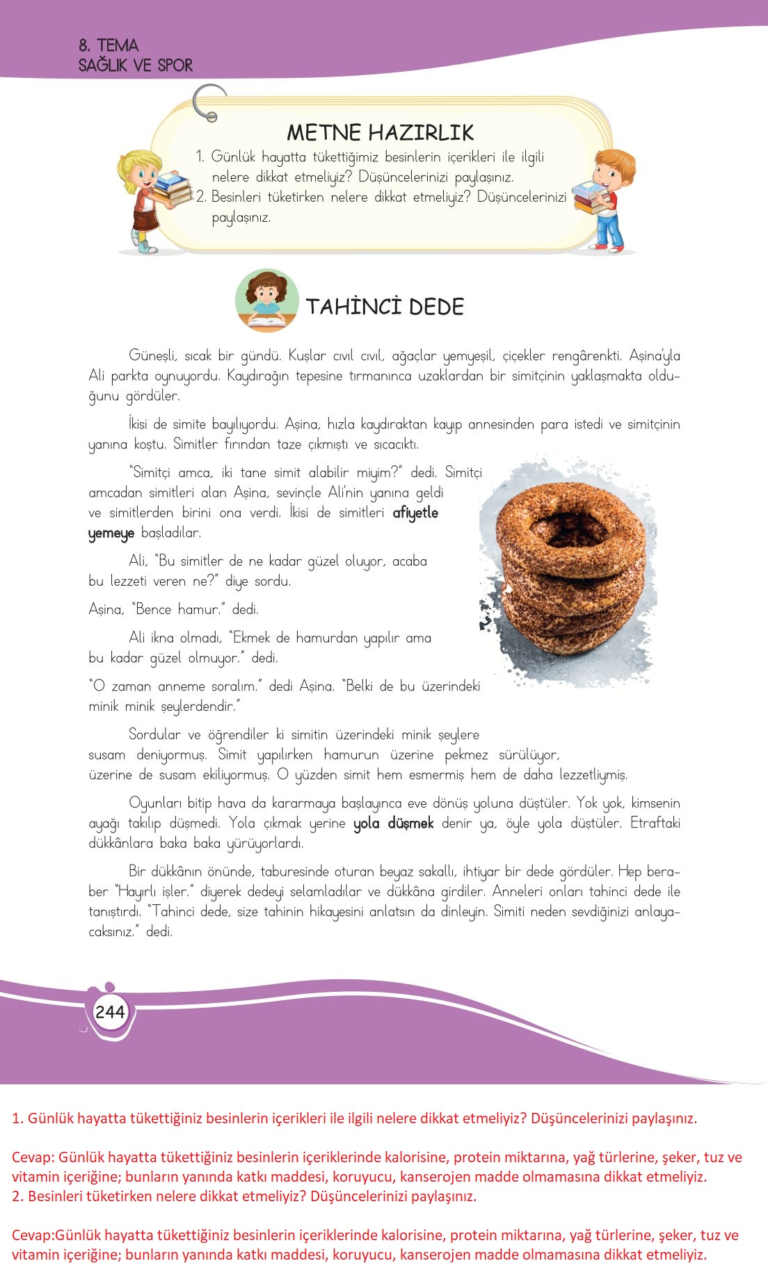 4. Sınıf Meb Yayınları Türkçe Ders Kitabı Sayfa 0244 Cevapları