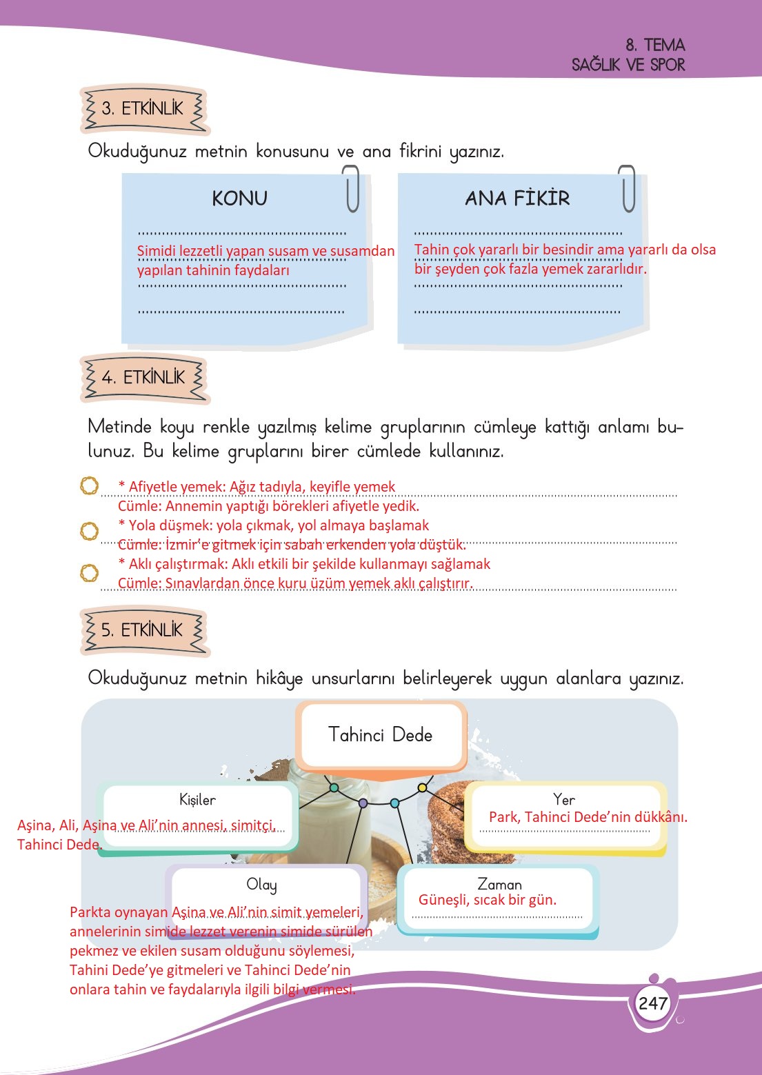 4. Sınıf Meb Yayınları Türkçe Ders Kitabı Sayfa 0247 Cevapları