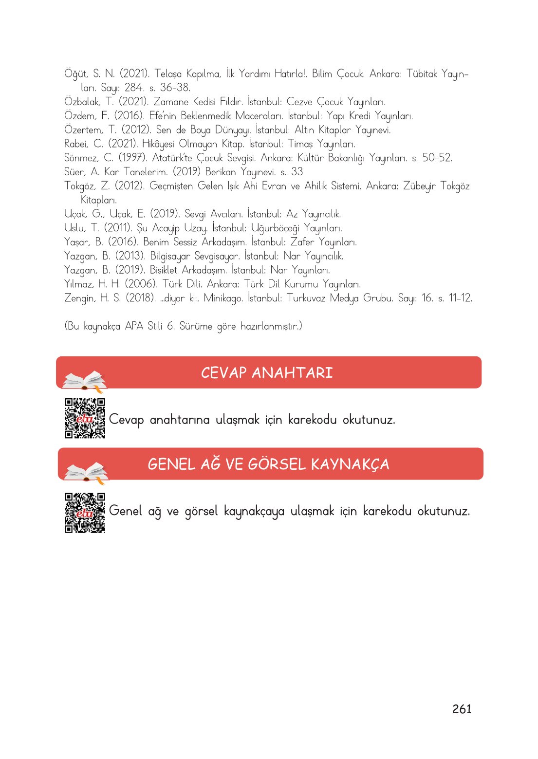 4. Sınıf Meb Yayınları Türkçe Ders Kitabı Sayfa 0261 Cevapları